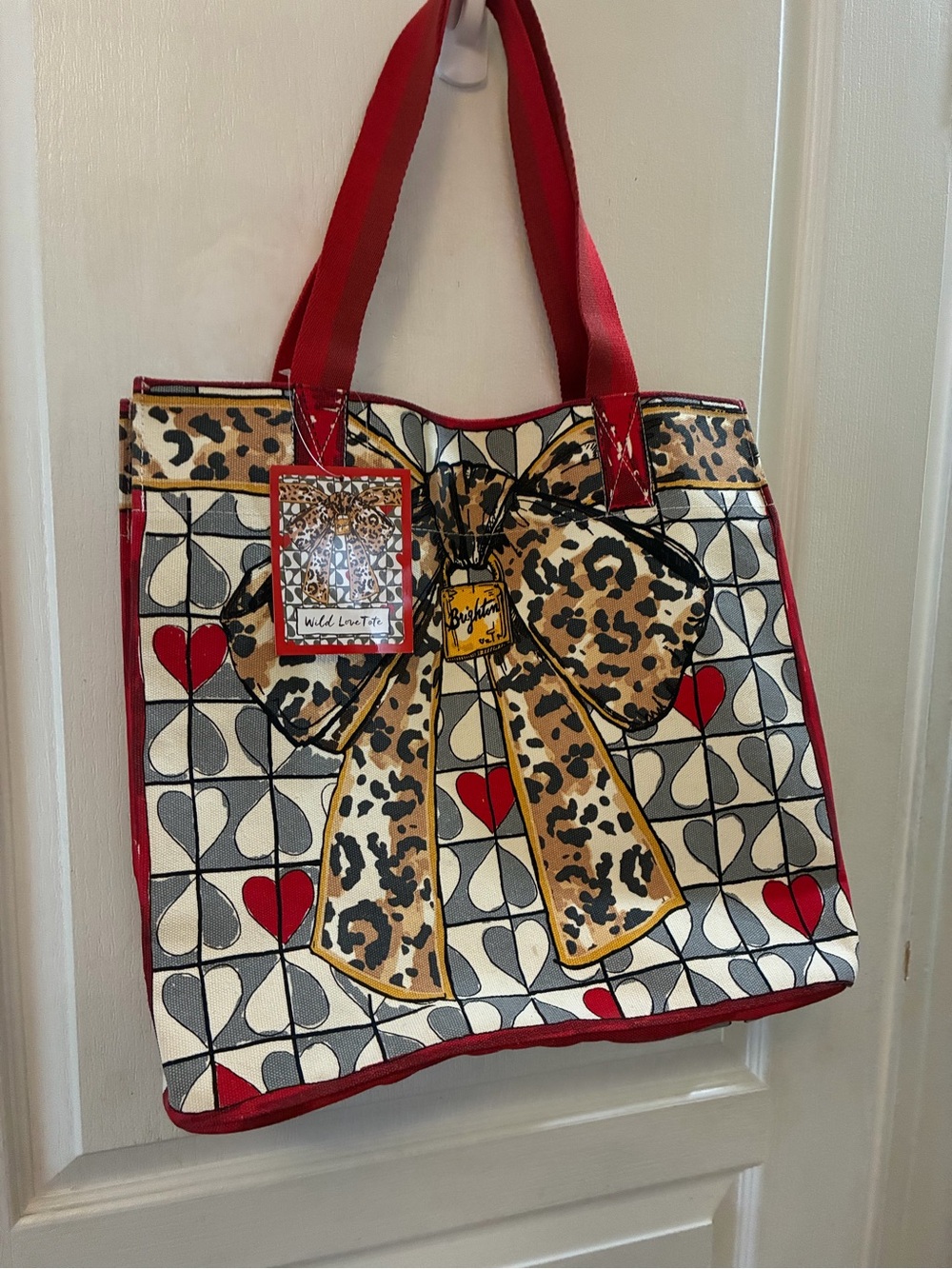 Brighton Wild Love Large Canvas Heart Tote NWT